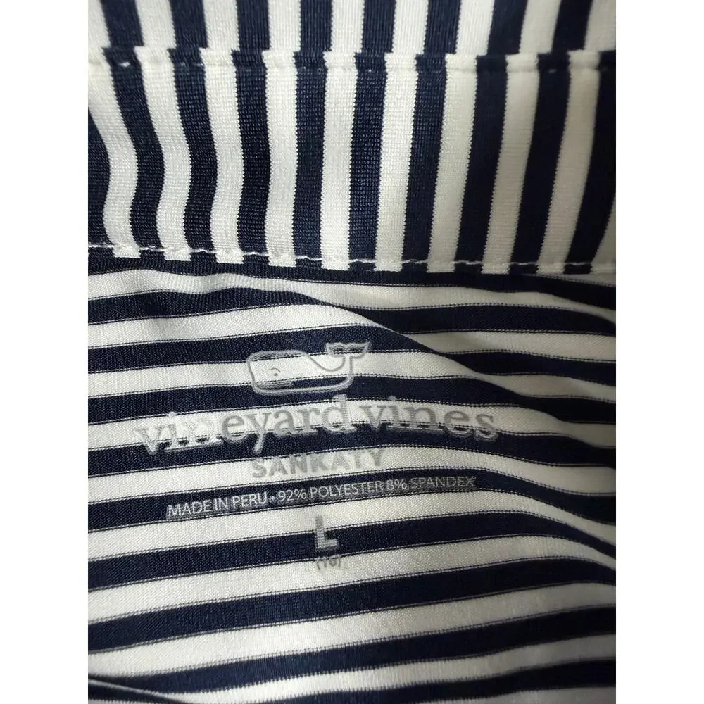 NEW Vineyard Vines Sankaty Performance Polo Shirt Stripe Boys Size 14-16 (Large)